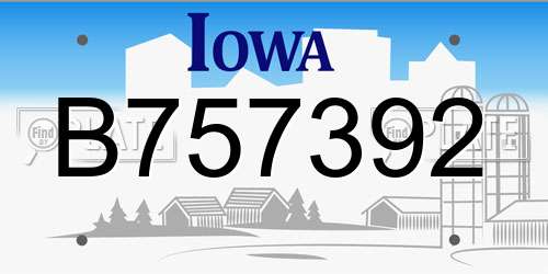 B757392 Iowa License Plate