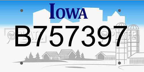 B757397 Iowa License Plate