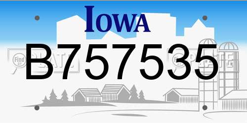 B757535 Iowa License Plate