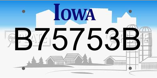 B75753B Iowa License Plate
