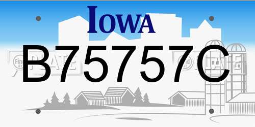 B75757C Iowa License Plate