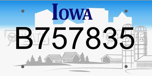 B757835 Iowa License Plate
