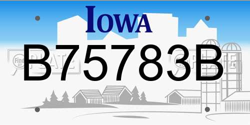B75783B Iowa License Plate