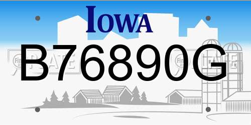 B76890G Iowa License Plate