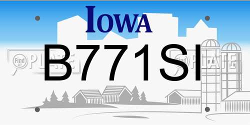B771SI Iowa License Plate