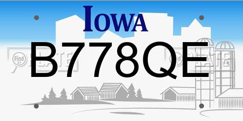 B778QE Iowa License Plate