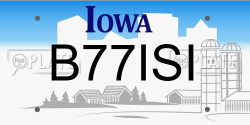 B77ISI Iowa License Plate