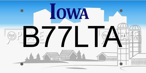 B77LTA Iowa License Plate