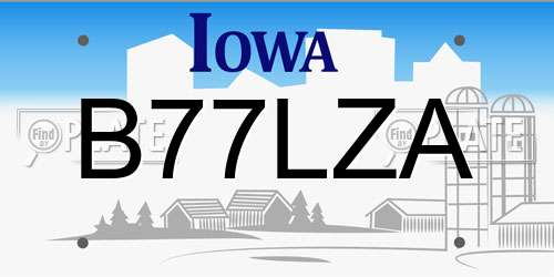 B77LZA Iowa License Plate