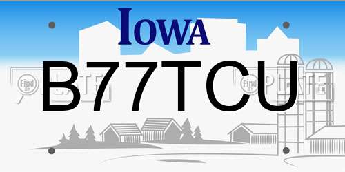 B77TCU Iowa License Plate