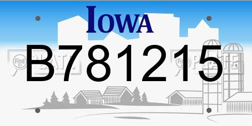 B781215 Iowa License Plate