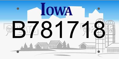 B781718 Iowa License Plate