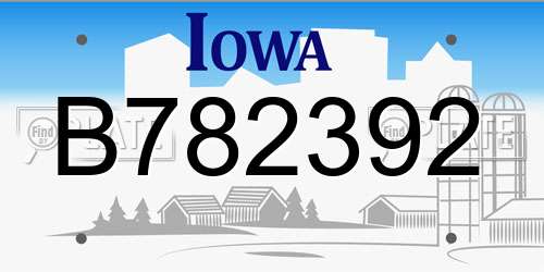 B782392 Iowa License Plate