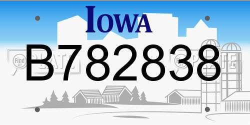 B782838 Iowa License Plate
