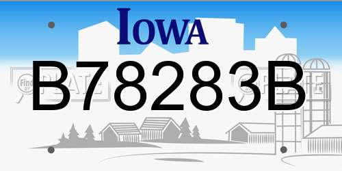 B78283B Iowa License Plate