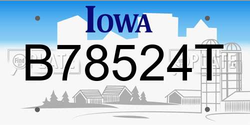 B78524T Iowa License Plate