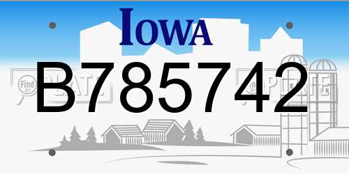 B785742 Iowa License Plate
