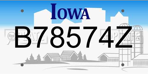 B78574Z Iowa License Plate