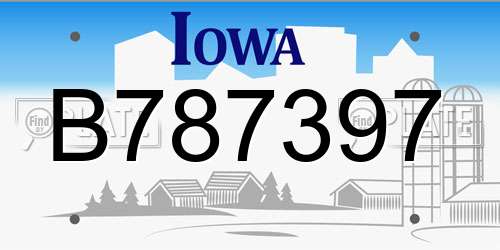 B787397 Iowa License Plate