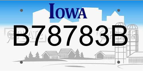 B78783B Iowa License Plate