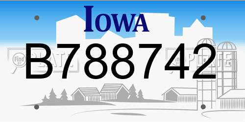 B788742 Iowa License Plate
