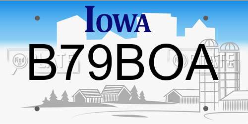 B79BOA Iowa License Plate