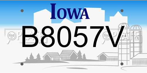 B8057V Iowa License Plate