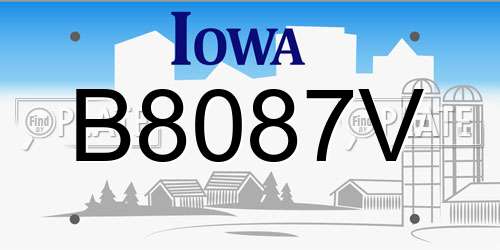 B8087V Iowa License Plate