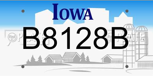 B8128B Iowa License Plate