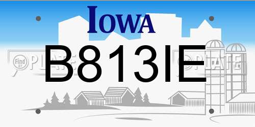 B813IE Iowa License Plate