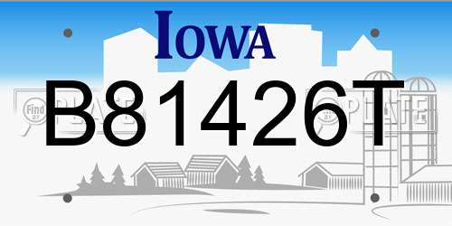 B81426T Iowa License Plate