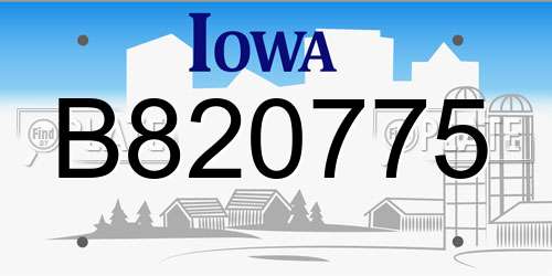 B820775 Iowa License Plate