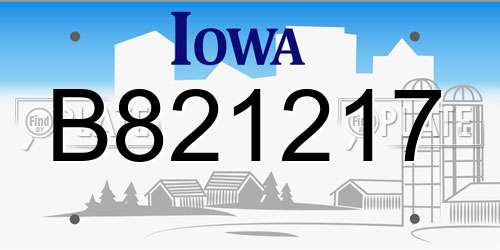 B821217 Iowa License Plate