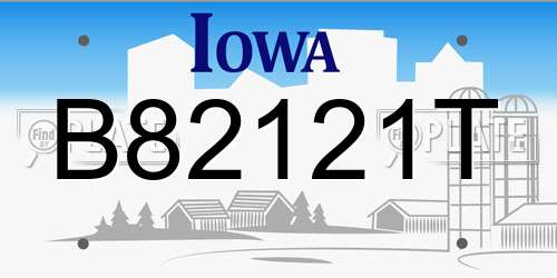 B82121T Iowa License Plate
