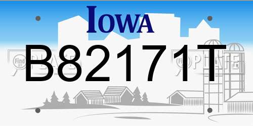 B82171T Iowa License Plate