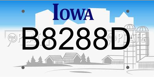 B8288D Iowa License Plate