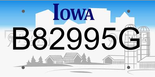 B82995G Iowa License Plate
