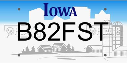 B82FST Iowa License Plate