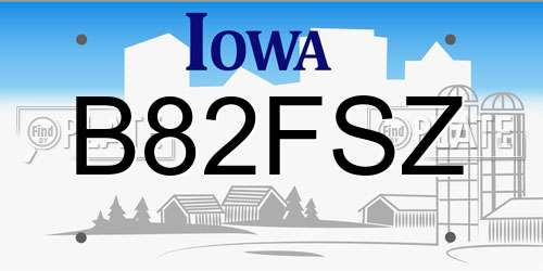 B82FSZ Iowa License Plate