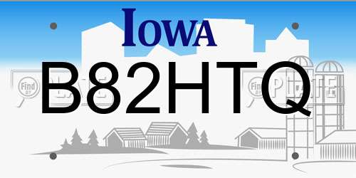 B82HTQ Iowa License Plate