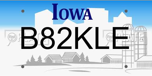 B82KLE Iowa License Plate