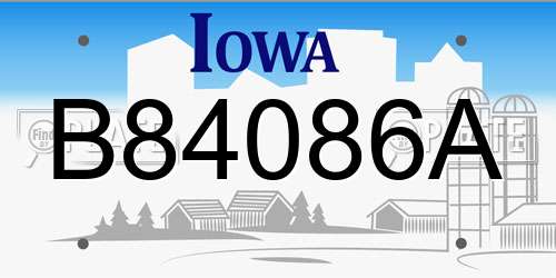 B84086A Iowa License Plate