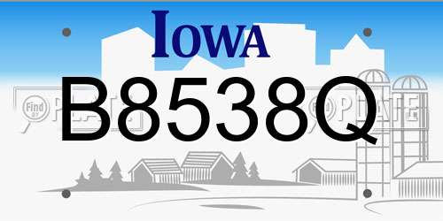 B8538Q Iowa License Plate