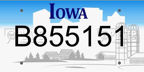 B855151 Iowa License Plate