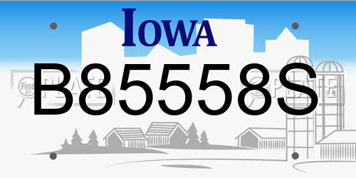 B85558S Iowa License Plate