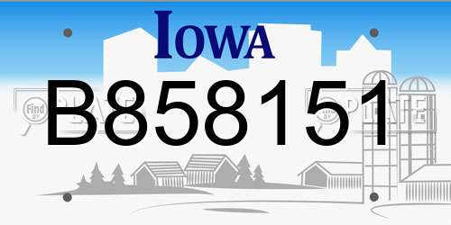 B858151 Iowa License Plate