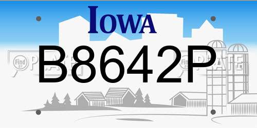 B8642P Iowa License Plate