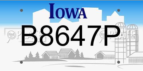 B8647P Iowa License Plate