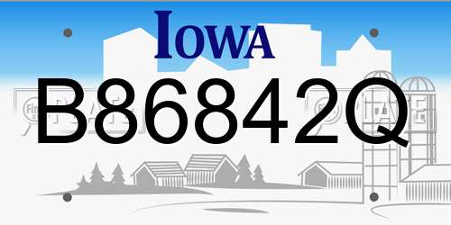 B86842Q Iowa License Plate