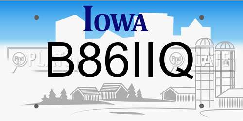B86IIQ Iowa License Plate